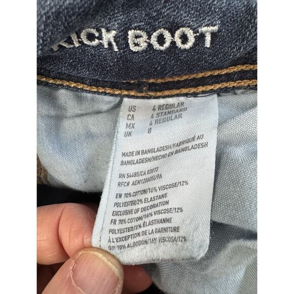 American Eagle Kick Boot Jeans Women’s Size 4 Blue Low Rise Stretch Y2K Denim - Picture 8 of 12